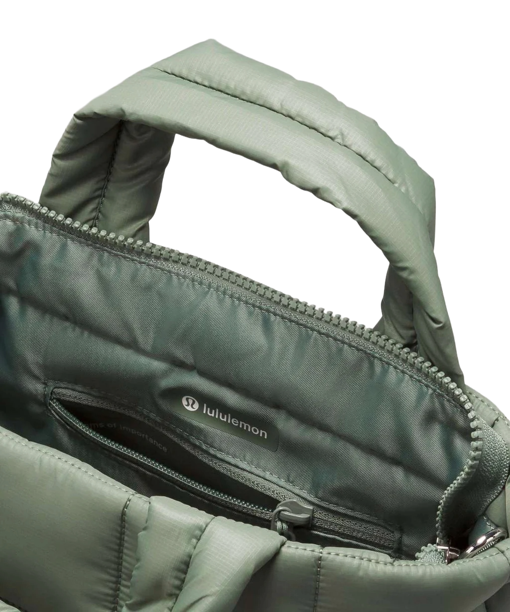 Lululemon Quilted Grid Tote Mini Grey Eucalyptus 5L