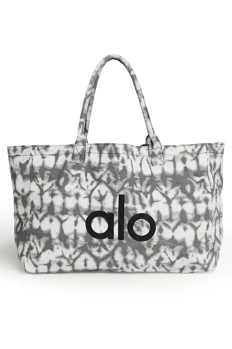 Alo Iconic Shopper Tote Grey Tiedye