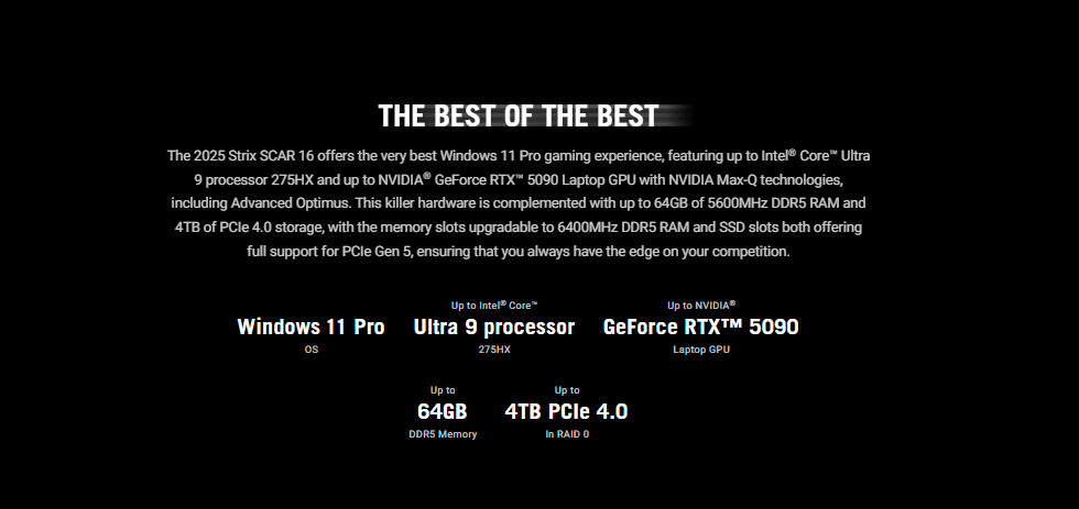 Asus ROG Strix Scar 16 G635LW-RW118WSM Gaming Laptop