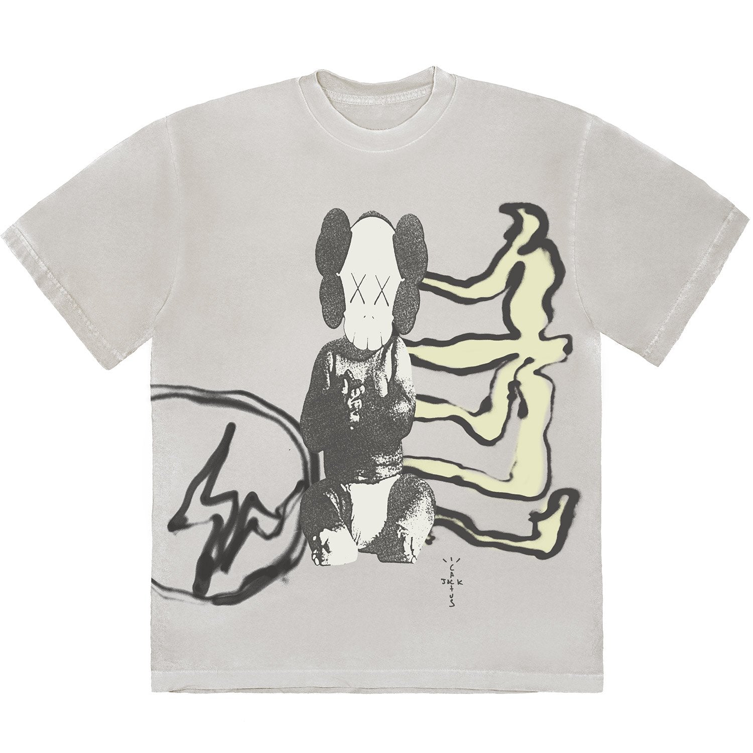 Travis Scott Cactus Jack x Kaws For Fragment Tee Aged Yellow