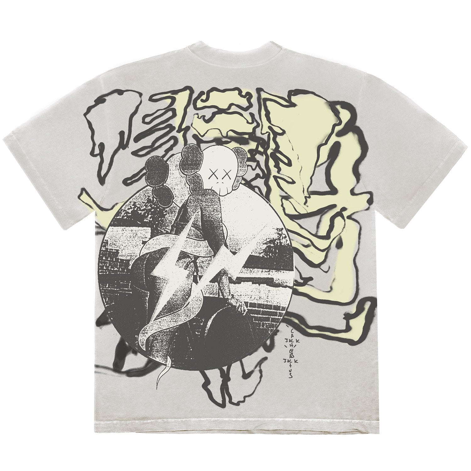 Travis Scott Cactus Jack x Kaws For Fragment Tee Aged Yellow