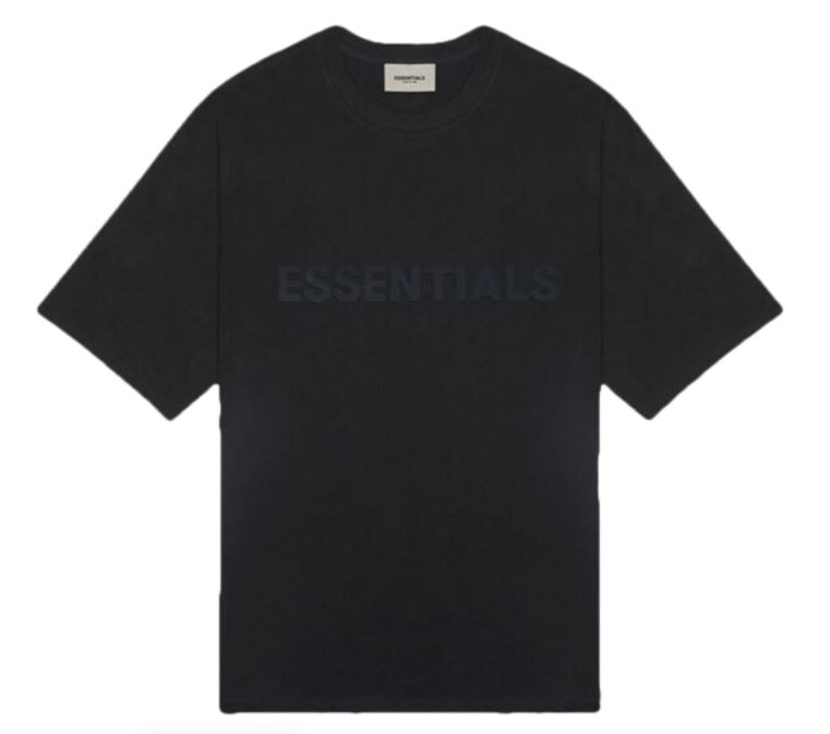 Fear Of God Essentials Boxy T -Shirt Applique Logo Dark Slate /Stretch Limo Black