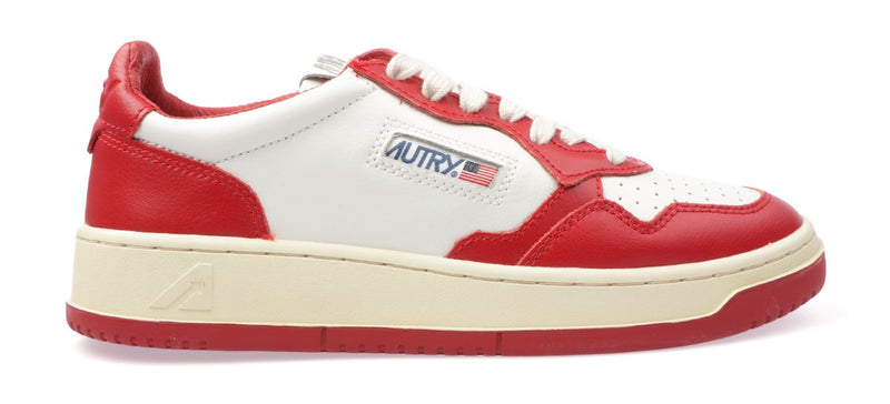 Autry Medalist Leather Low Red White