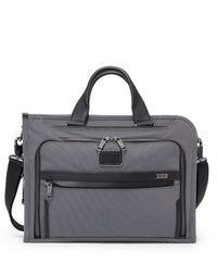 Tumi Slim Deluxe Portfolio Briefcase Business Shoulder Bag Gray