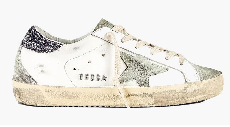 Golden Goose Super-Star White Dark Grey Glitter (W)