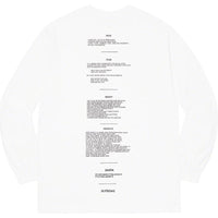 Supreme The Crow L/S Tee White