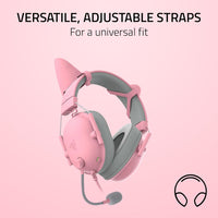 Razer Kitty Ears V2 Gaming Headset Accessory Clip-On Kitty Ears (Quartz Pink)