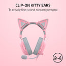 Razer Kitty Ears V2 Gaming Headset Accessory Clip-On Kitty Ears (Quartz Pink)