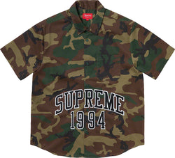 Supreme Arc Logo S/S Work Shirt Woodland Camo