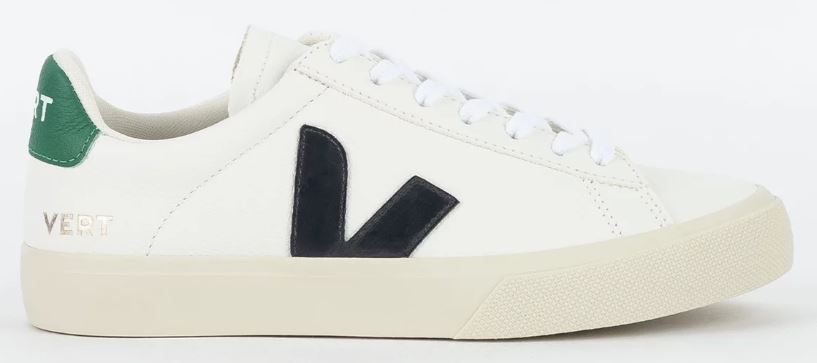 Veja campo chromefree leather extra white black emeraude