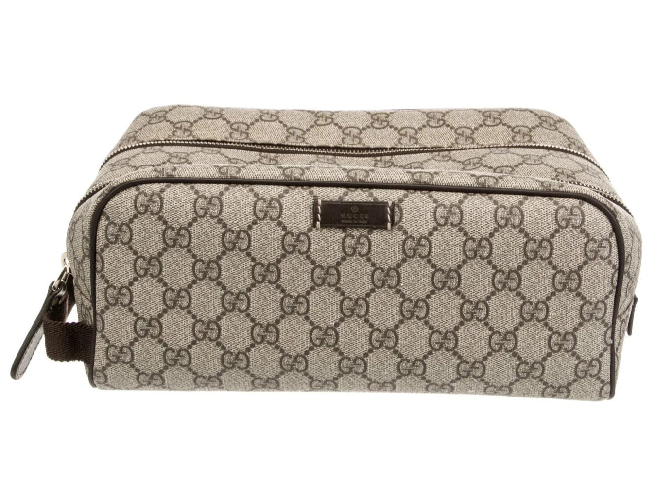 Gucci GG Supreme Double Zip Toiletry Case (Used)