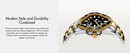 Laarvee Silver & Golden Precision Steel Black Bezel & Black Dial
