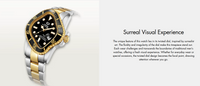Laarvee Silver & Golden Precision Steel Black Bezel & Black Dial