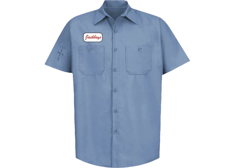 Cactus Jack By Travis Scott X Dickies Jackboys Work Shirt Blue