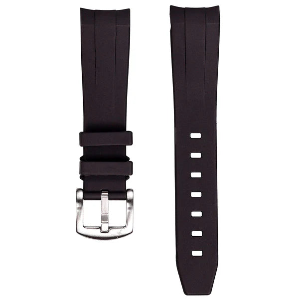 20mm curved strap plain w/ silver buckle