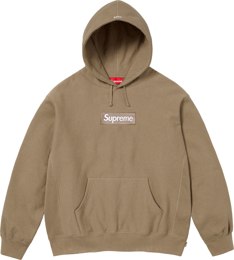 Supreme Box Logo Hooded Sweatshirt Dark Sand