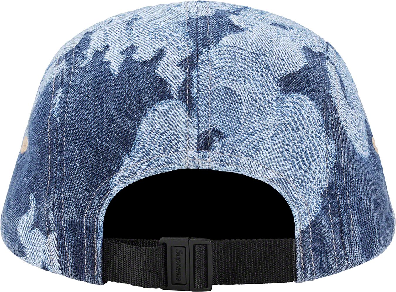 Supreme Flames Jacquard Denim Camp Cap Washed Indigo