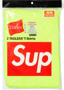 Supreme Hanes Tagless Tees (2 Pack) Flourescent Yellow