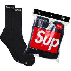 Supreme Hanes Socks 4 Pack Black