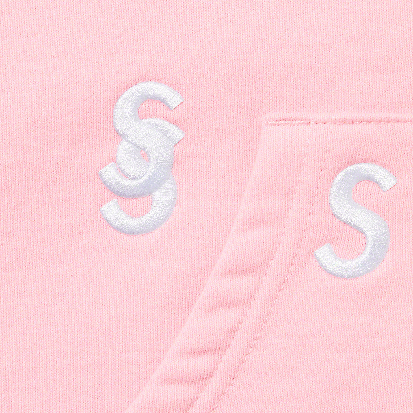 Supreme Embroidered S Hooded Sweatshirt Light Pink