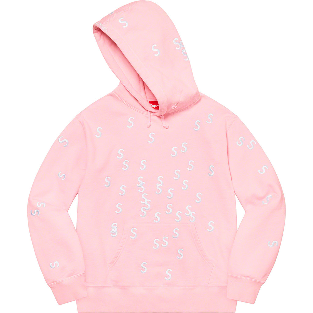 Supreme S Logo Split Hooded Sweatshirt (Pink) Waves Never