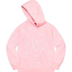 Supreme Embroidered S Hooded Sweatshirt Light Pink