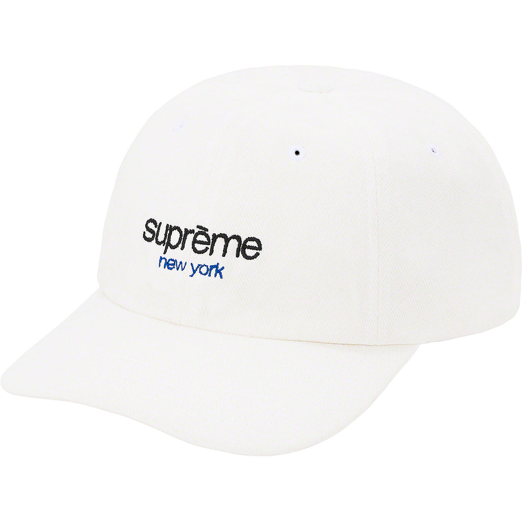 Supreme Classic Script Logo 6 Panel Cap White