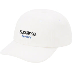 Supreme Classic Script Logo 6 Panel  Cap White
