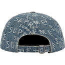 Supreme Warp Jacquard Logos Denim 6-Panel Blue