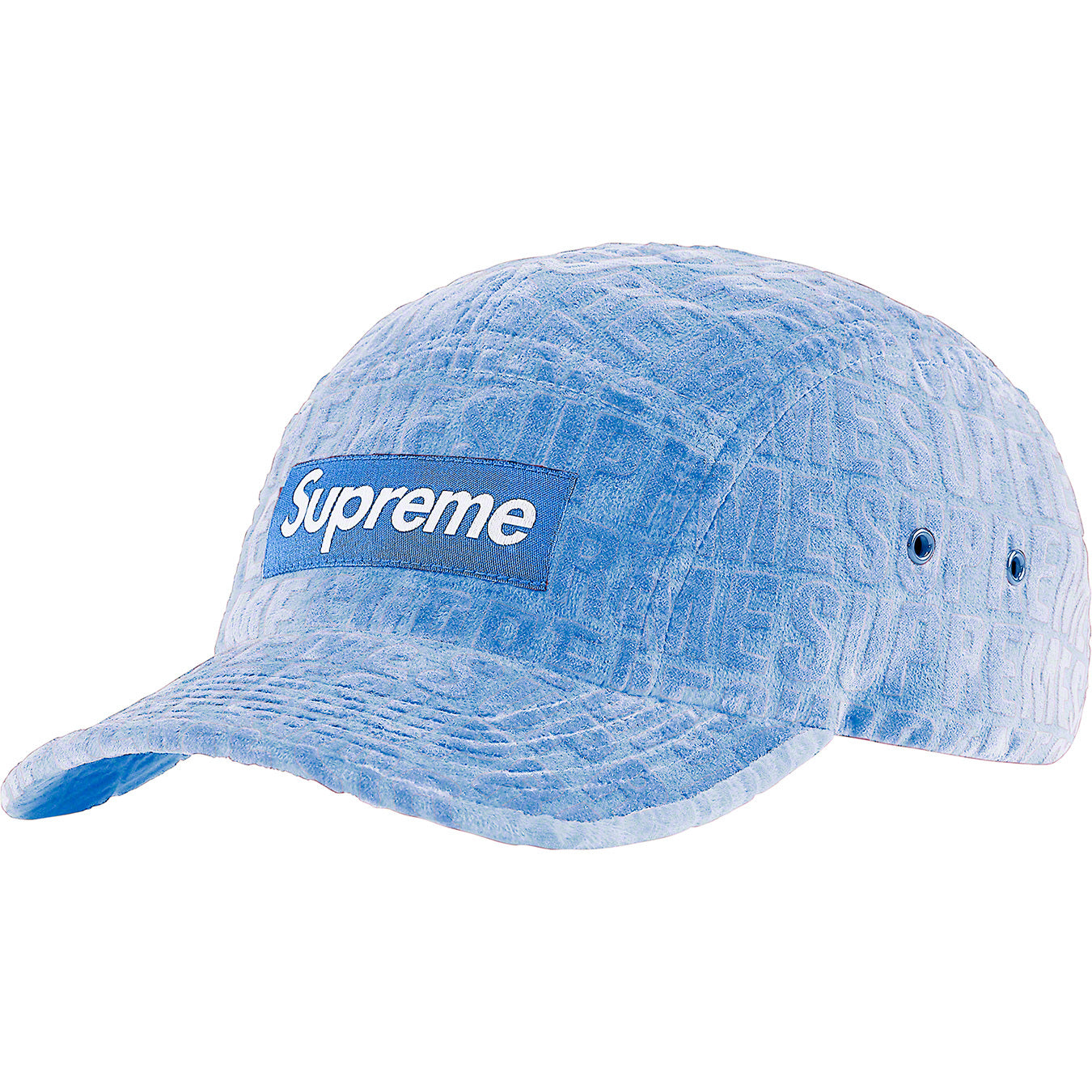 Supreme Velvet Pattern Camp Cap Light Blue