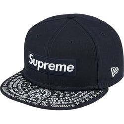 Supreme Undisputed Box Logo New Era Fitted Hat Navy
