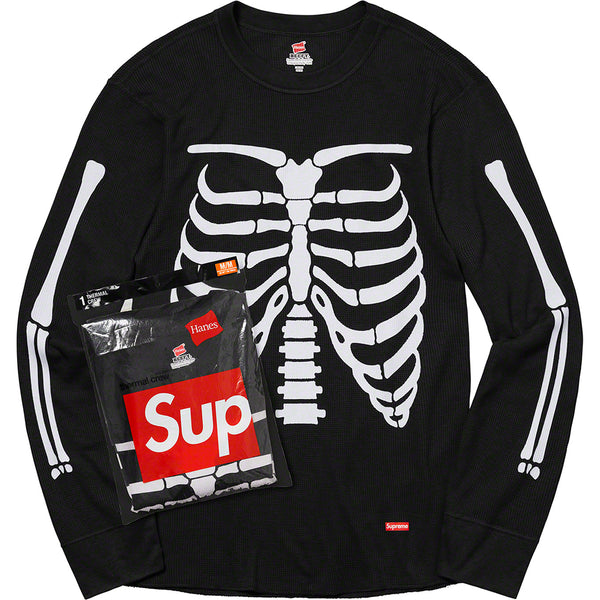 Supreme Hanes Bones Thermal Crew Black