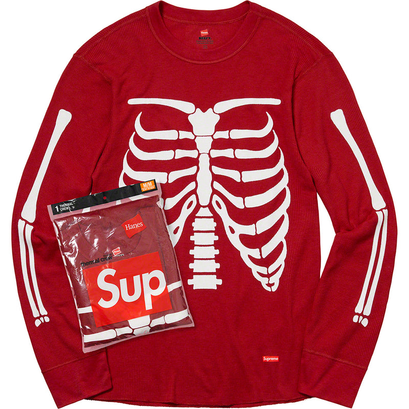 Supreme Hanes Bones Thermal Crew Red