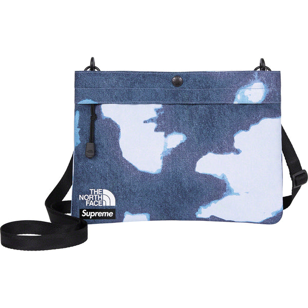 Supreme The North Face Bleached Denim Print Shoulder Bag Indigo