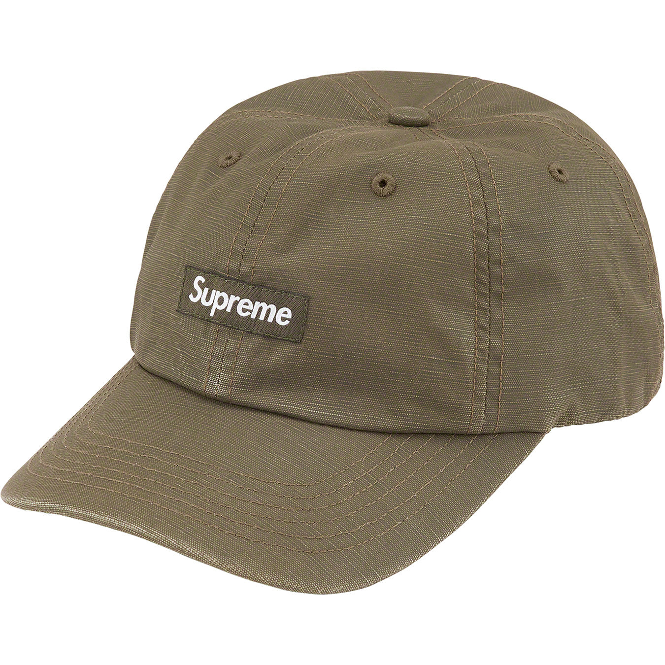 Supreme Small Box Coated Linen 6-Panel Olive