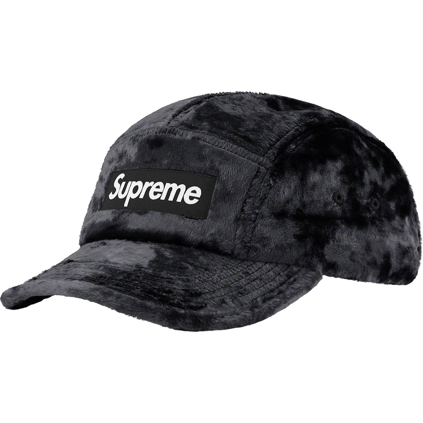 Supreme Crushed Velvet Camp Cap Black