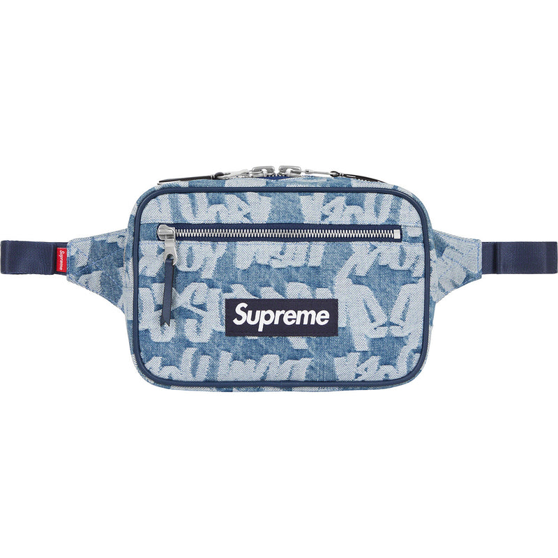 Supreme Fat Tip Jacquard Denim Waist Bag BlueSupreme Fat Tip