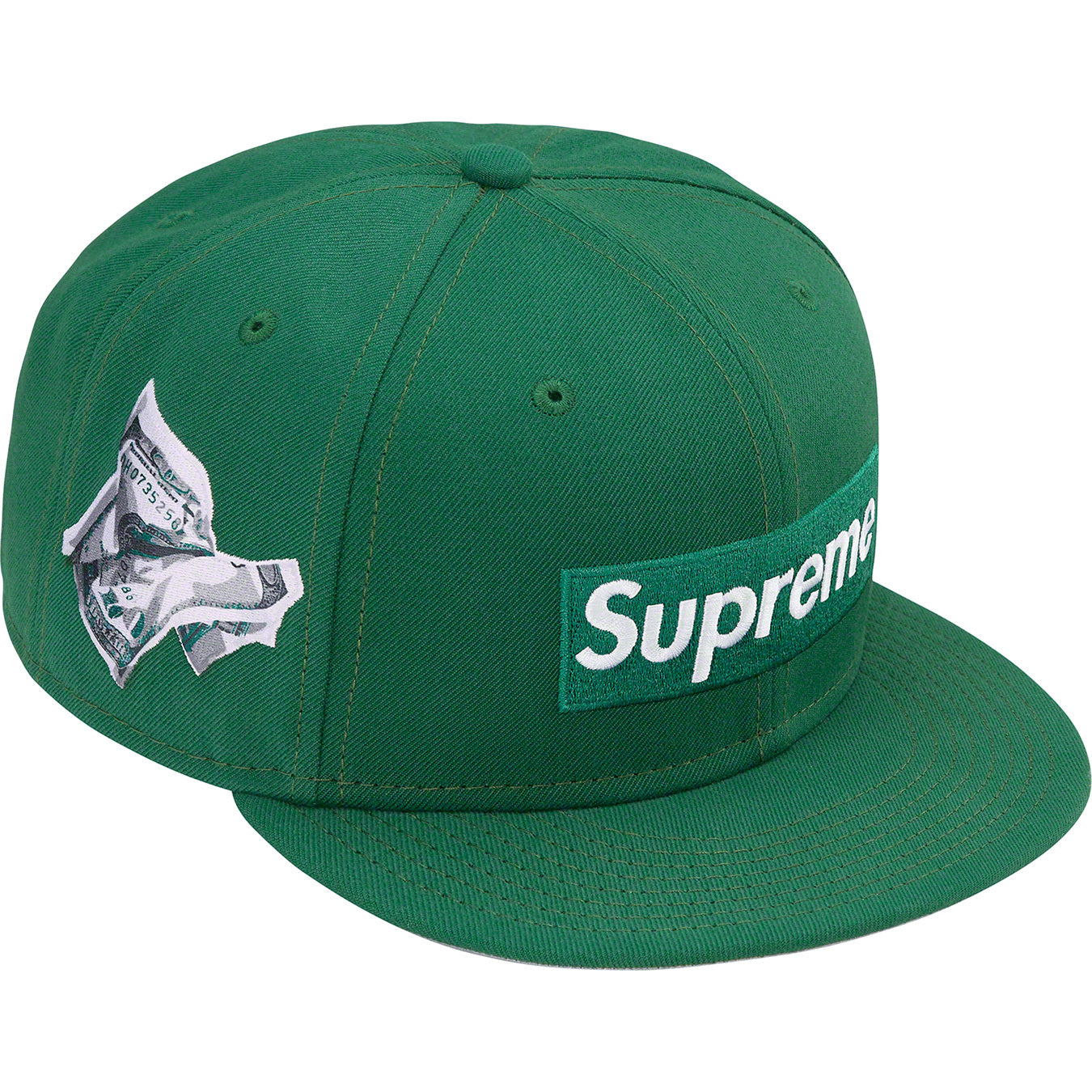 Supreme Money Box Logo New Era Dark Green