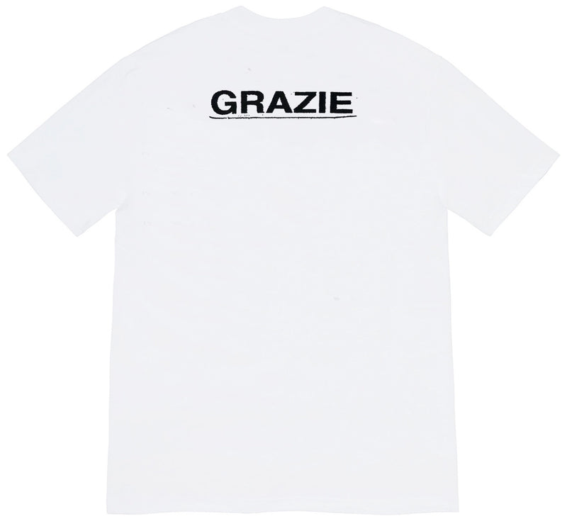 Supreme white shop logo tee