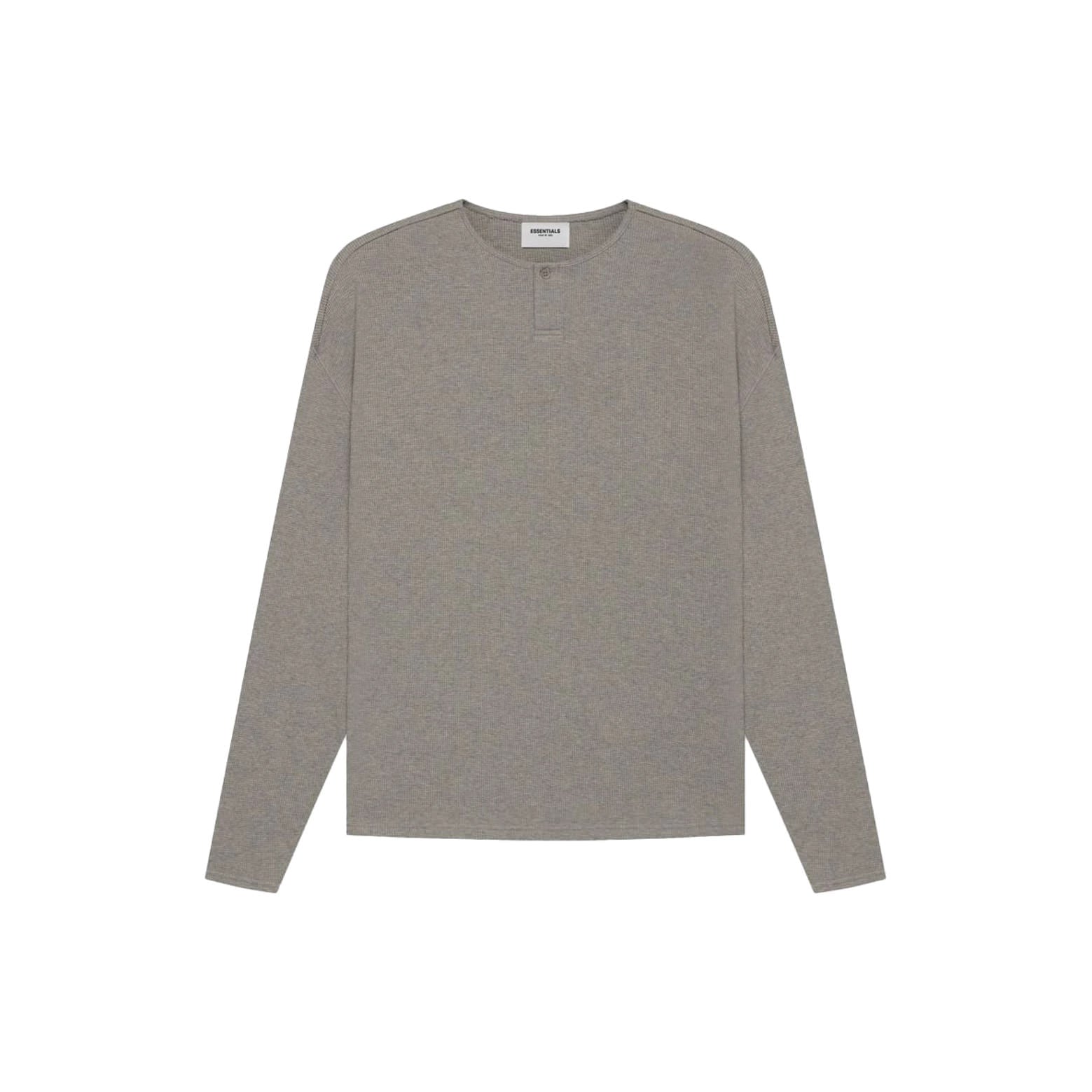 Fear of God Essentials Thermal Henley Long Sleeve Grey Flannel