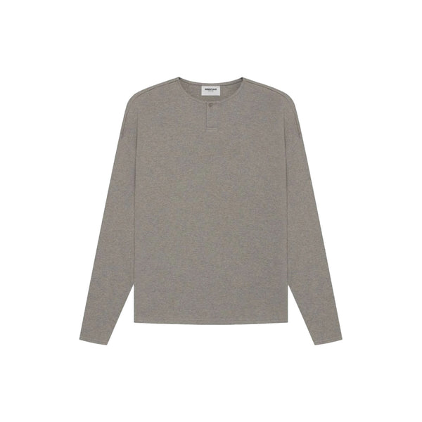 Fear of God Essentials Thermal Henley Long Sleeve Grey Flannel