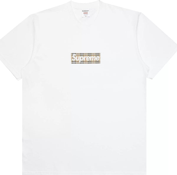 Supreme Burberry Box Logo Tee White