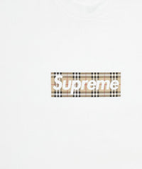 Supreme Burberry Box Logo Tee White