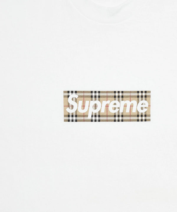 Supreme Burberry Box Logo Tee White