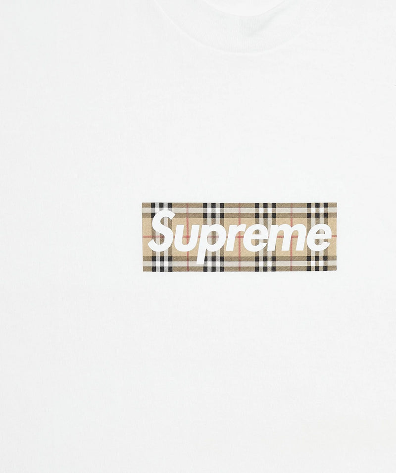 Supreme Burberry Box Logo Tee White – Gotgoods