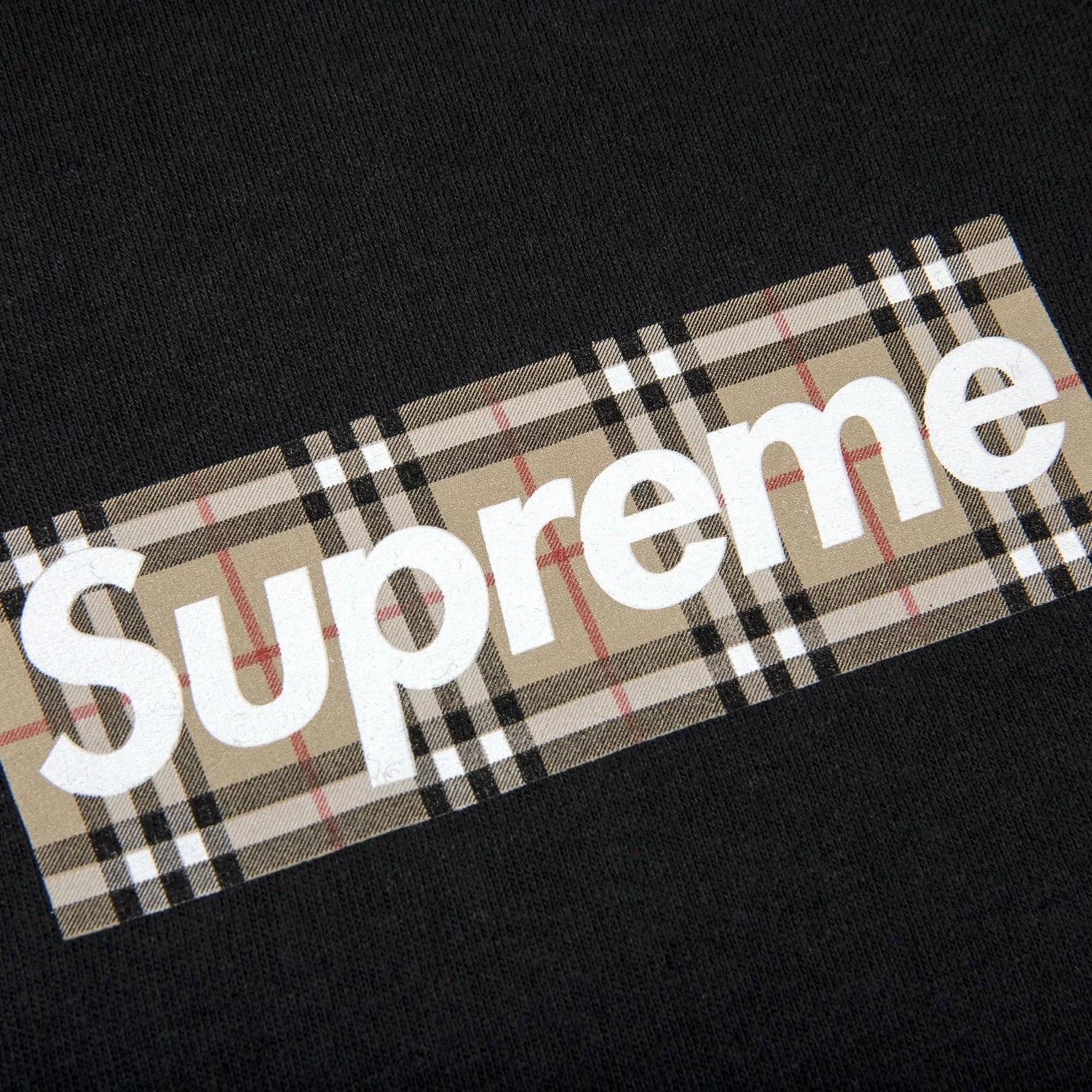 Supreme Burberry Box Logo Tee Black Gotgoods