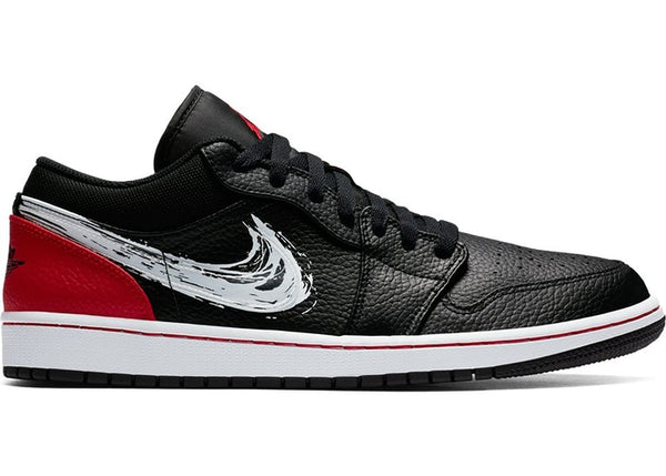 Jordan 1 Low Brushstroke Swoosh Black