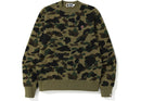 Bape 1st Camo Small Ape Head Crewneck Green