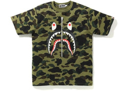 Bape 1st Camo WgmShark Tee Green