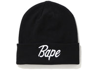 Bape Script Knit Beanie Black